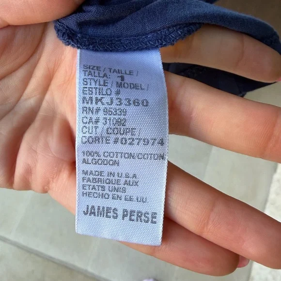 James Perse Blue Crew Neck Tee